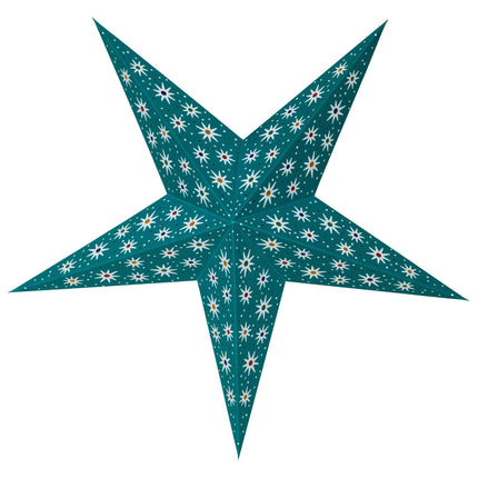 GalaxyArts Paper Star Lantern Turquoise 24 Inch 3D Starlite Handcrafted Hollow Hanging Decoration for Weddings, Parties, Christmas, Holidays Easy to Hang Indoor Outdoor Aesthetic Home Décor