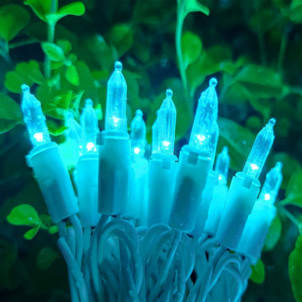 150 LED Sky Blue Christmas Lights Outdoor, UL and Commercial Grade White Wire String Lights 50 FT, for Indoor and Outdoor Use.