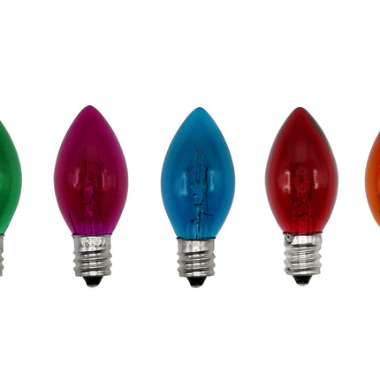 Creative Hobbies® Box of 25 Colored Light Bulbs, Random Blinking, 7 Watt, C7 Candelabra Base -Great for Night Lights and Christmas Strings