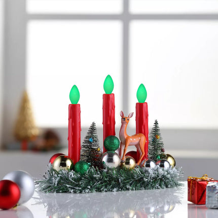 25 Pack C7 LED Green Replacement Bulbs, C7 Green Ceramic Christmas Light Bulbs St. Patrick's Light Bulbs for C7 Christmas Light Night Light Candle Lamp St. Patrick's Day Decor, E12 Candelabra Base