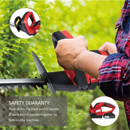 MELLCOM Hedge Trimmer, 20" Cordless Hedge Trimmer With 20V Lithium Battery, 1400 PRM Output&5/8" Cutting Capacity Lightweight Electric Hedge Trimmer For Bushes Cutting(Battery&Charger Included)