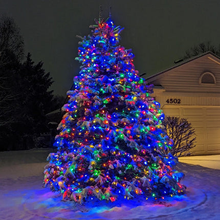 HUGSVIK 39Ft 100 LED Solar C6 Christmas Lights Outdoor, 8 Modes Solar Christmas Strawberry Lights, Waterproof Outdoor Solar Christmas String Lights for Xmas Tree, Holiday, Garden, Patio, Arbor Decor