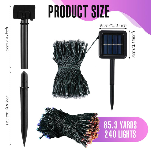 8 Pcs Solar Christmas Lights Outdoor Waterproof Total 680 FT 1920 LED Solar String Lights with 8 Modes for Xmas, Garden, Patio, Yard, Wedding, Tree, Party Decorations(Multicolor)