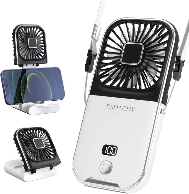 Mini Fan Portable Handheld Fan Rechargeable Small Battery Operated Personal Fan All In 1 As Power Bank, Phone Holder, Hand Held
