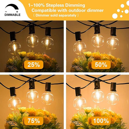 SUNTHIN Globe Outdoor String Lights, 27FT Patio Lights with 14 G40 Shatterproof LED Bulbs(1 Spare), Waterproof Hanging Lights String for Outside Backyard, Porch, Deck, Party, Garden