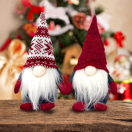 4PCS Needle Christmas Gnome Plush Woven Santa Claus, Handmade, Table Decorations, Home Decorations, Fireplace Decorations, Christmas Decorations (red Long Legs Mixed)