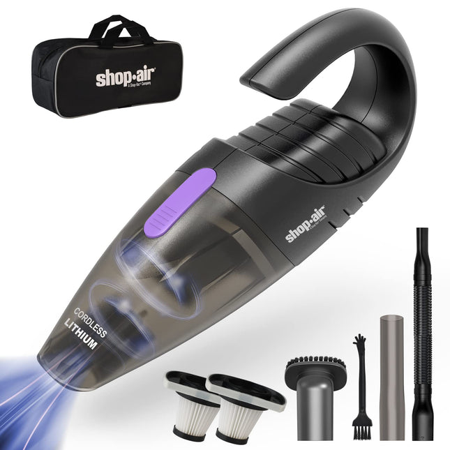Car Vacuum Cordless, Rechargeable Handheld Mini Portable Vacuum Cleaner With Attachments, Filters And Storage Bag, Suitable For Car, Home Purple Button