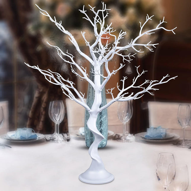 Centerpiece Wedding Tree Removable Simulation Artificial Tree for Home, Garden, Jewellery, Christmas or Halloween Party Decor, 30 inch in Height (White)