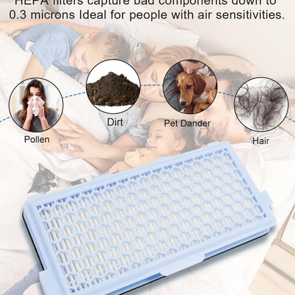 Hepa Airclean 50 Filter For Miele Vacuum Cleaner S4, S5, S6, S8, S8000, S8999, S6000, S6999, S5000, S5999, S4000, S4999 Complete C2 C3, Compact C1 C2 Ref. Number Sfha 50 2 Pack