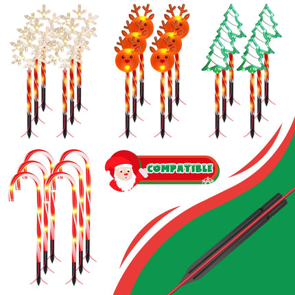 36PCS 0.6×6.05’’ Replacement Stakes for Christmas Candy Cane Lights Plastic Pathway Light Spikes,Christmas Light Spike Replacer for Outdoor Candy Cane Lights Use on Path Walkway Lawn Garden