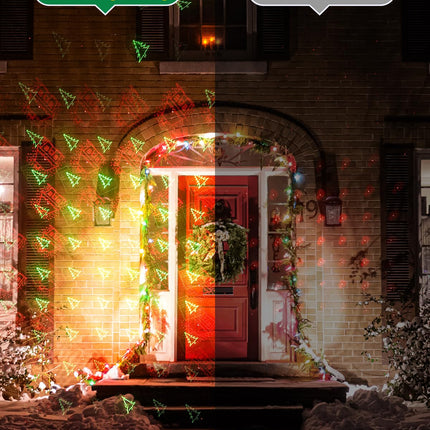 Christmas Projector Lights Outdoor, LED Christmas Lights, IP65 Waterproof Outdoor Christmas Decorations Lighting for Indoor Xmas Holiday Party Wedding Garden Patio