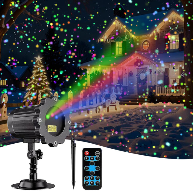 SUNYAO Laser Christmas Projector Lights Outdoor, Moving RGB Christmas Projector Light, 3 Color Motion Firefly Decorative Lights Show for Halloween Christmas Holiday Garden Patio
