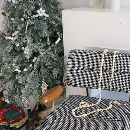 2PCS Wooden Beads Garland 14.4 Feet, Wood , Boho Christmas Tree Hanging Decorations Rustic Farmhouse Home Decor for Wall Table Thanksgiving for Mom