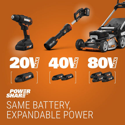 WORX 20V 8" Cordless Shrubber Trimmer Grass Shear WG801.1 Shurb Shear, PowerShare, 1*2.0Ah Battery & Charger Included (Only one 8" shrubber Blade)