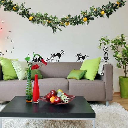 6 Ft Artificial Lemon Garland, Spring Greenery Garland with Lemons and Flowers, Summer Fruit Garland Wreath for Front Door Wall Table Wedding Decor