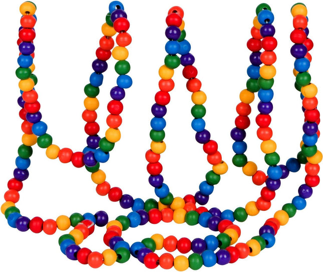One Holiday Way 9-Foot Rustic Matte Rainbow Color Wood Bead Garland Christmas Tree Decoration - Decorative Vintage Style Wooden Beads - Everyday Easter Spring Shabby Chic Country Farmhouse Home Decor