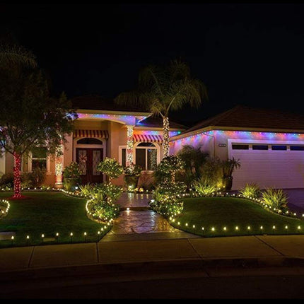 Christmas Pathway Lights Outdoor, 26 FT Connectable C9 LED Christmas Lights Outdoor, Waterproof String Lights with 20 Led Lights and Stakes, Christmas Decorations for Walkway Driveway, Warm White