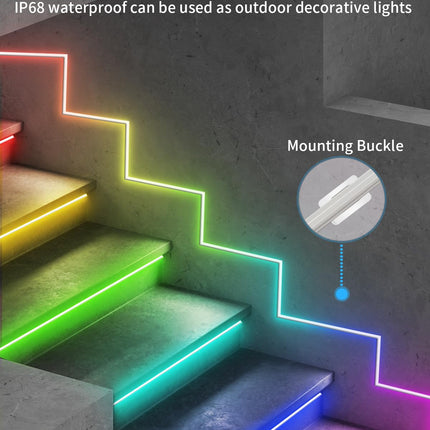 50ft Neon Rope RGB Lights, IP68 Waterproof Flexible Neon Lights, LED Strip Lights for Bedroom, Room Decor for Christmas, Outdoors, Pool 1 Roll A