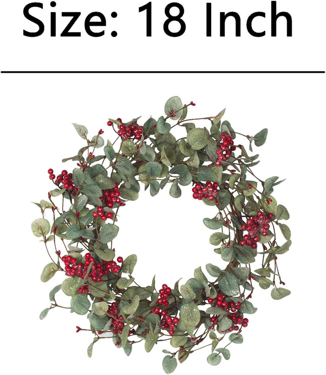 18 Inch Christmas Wreath Christmas Decorations with Berries Winter Wreath