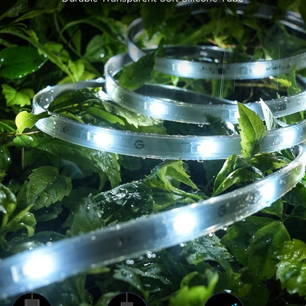 Govee Outdoor LED Strip Lights RGBIC with Warm and Cold White, 65.6ft 2.4G WiFi Christmas Lights Outdoor, IP65 Waterproof, Work with Alexa, Smart Lights for Tree, Yard, Christmas Decorations