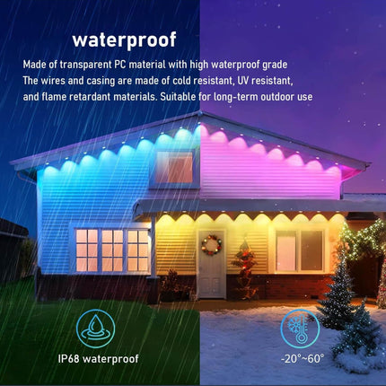 Eternity Lights - Permanent Outdoor Lights with App & Remote, RGB+IC Smart Eaves Lights IP68 Waterproof, Year-Round House Roof Outdoor Lighting for Christmas, Holiday, 30LEDs, 50ft, Extendable