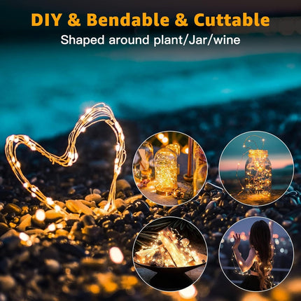 6 Pack Fairy Lights Battery Operated 7ft 20 LED Mini String Lights Twinkle Lights Silver Wire Firefly Starry Lights for Mason Jars Wedding Party Christmas Centerpiece Table Decorations, Warm White