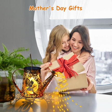 Solar Watering Can Lights, Unique Fairy Christmas s for Women Mom Grandma Birthday, Waterproof Outdoor Garden Decor Large Hanging Solar Lantern Fairy Lights for Patio Porch Yard Flowerbed Pathway