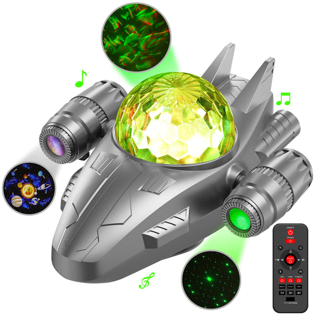 Spaceship Nebula Projector Lamp, Star Light Projector for Bedroom, Galaxy Projector for Bedroom with Timing Remote and Speaker, Galaxy Star Projector for Bedroom, Home Decor, Living Room (Grey)