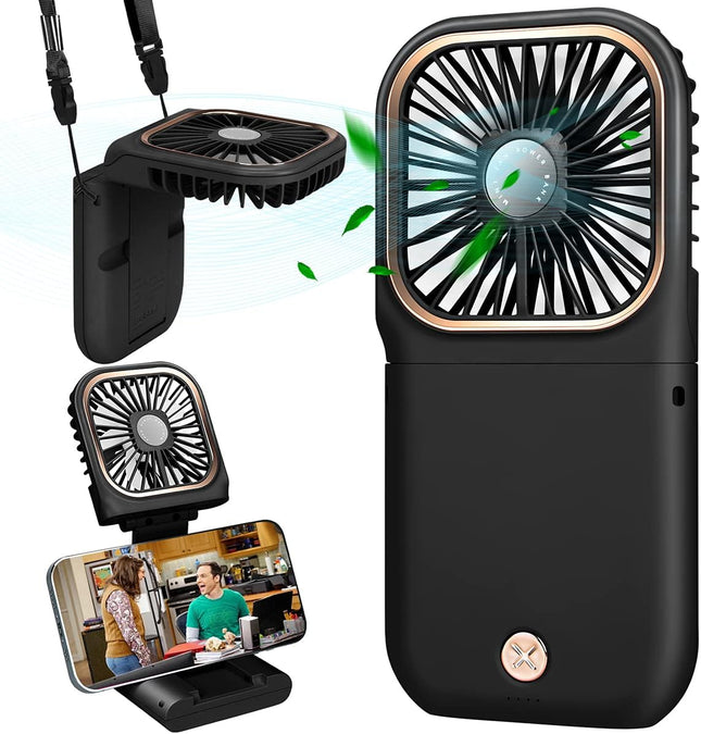 Handheld Fan Mini Portable Fan, Upgrade Small Personal Fan With 3 Speeds Neck Fan Rechargeable Portable Fan, Good For Travel Home