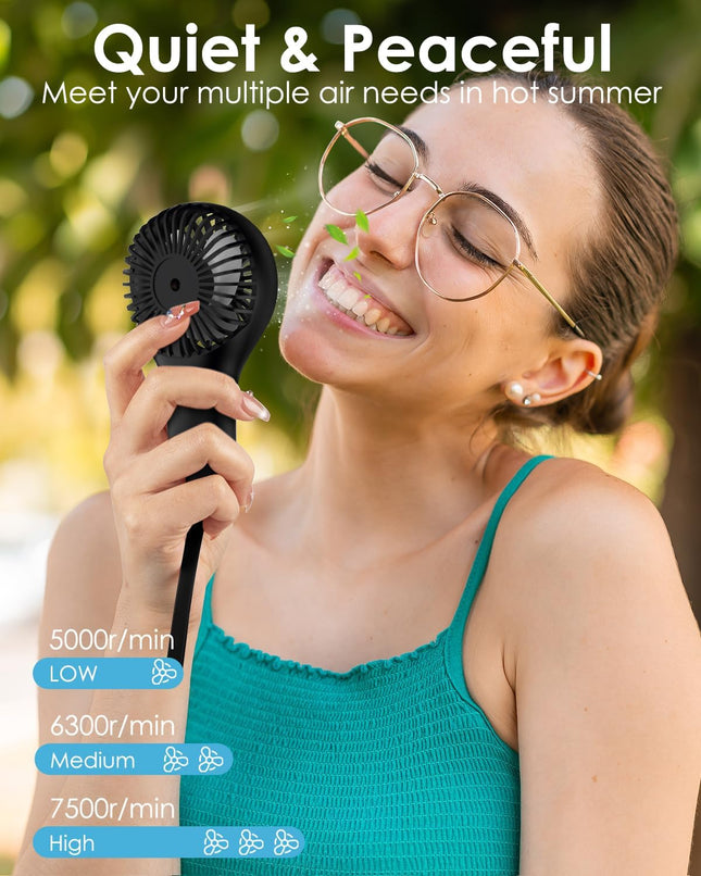 Handheld Fan Mini Portable Rechargeable Hand Held Fans Personal Fan Small Usb Face Make Up Fan With 3 Speed For Travel Commute