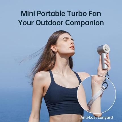 Jisulife Portable Handheld Fan,Speed1100 Adjustable Turbo Mini Fan,5000Mah Battery Rechargeable Personal Fan With Metal Body