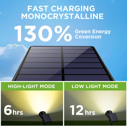 InnoGear Solar Lights Outdoor Waterproof Solar Garden Light for Outside Yard Landscape Lighting Pathway Spot Lights Spotlight Wall Light Auto On/Off, Pack of 6 (Warm White)