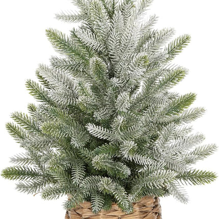 24" Small Christmas Tree Artifical Tabletop Christmas Tree Xmas Snow Frosted Fir Tree for Home Farmhouse Mantel Windowsill Desk Holiday Christmas Decorations