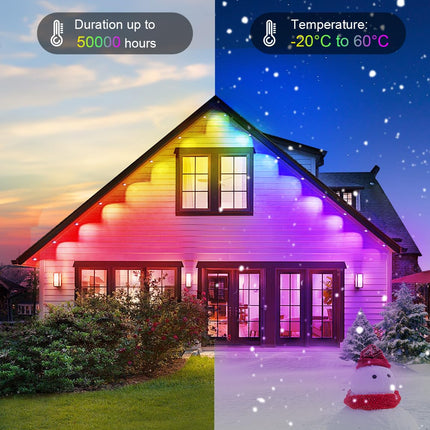 Permanent Outdoor Lights, 100ft Eternity RGB Built in Chip Outdoor Lights 60 LED Smart Eaves Lights IP67 Waterproof for Christmas Party Outdoor, Control with App/Remote 209 Scene Modes