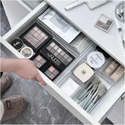 Unlimited Desk Drawer Organizers Set Plastic Bathroom Storage Makeup Organizer Clear Transparent Storage Box Bins Kitchen Gadget Style-B-S