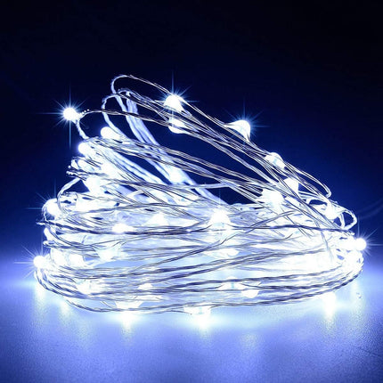4 Pack 33Ft 100 Cool White Led Fairy Lights Battery Operated with Remote Control Timer Waterproof Silver Copper Wire Twinkle Lights