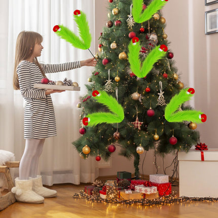 2 Pcs Christmas Tree Picks 27 Inch,Green Furry Legs for Christmas Tree Topper Wreath Vase Filler,Christmas Tree Decorations