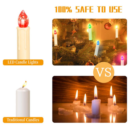 30PCS LED Flameless Taper Candles Battery Operated Christmas Tree Candles with Remote, Timer, Dimmer Battery Candle Flickering Colorful Light Window Candles Lights Christmas Home Party Decor