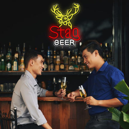 Symone Beer Neon Signs for Wall Decor,Dimmable Beer Deer Led Neon Light,USB Powered Business Signs for Man Cave Bar Pub Restaurant Party Christmas Birthday s（17.1 12.8in）