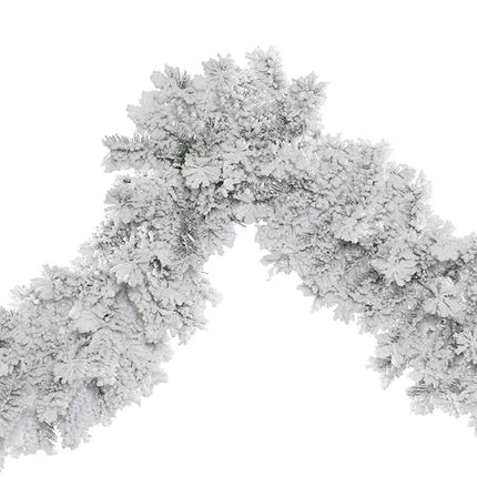 Vickerman 9' Flocked Alaskan Pine Artificial Christmas Garland, Unlit - Faux Pine Christmas Garland - Seasonal Indoor Home Decor - Snowy Garland for Holidays