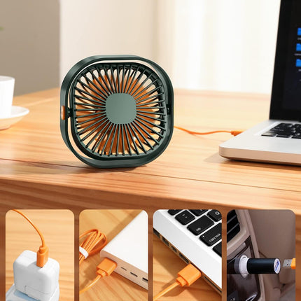 Uniqus Small Usb Desk Fan,3 Speeds Portable Table Fan, 4 Inch Personal Mini Fan,Small Cooling Fan By Usb Plug In, 360°Rotatable