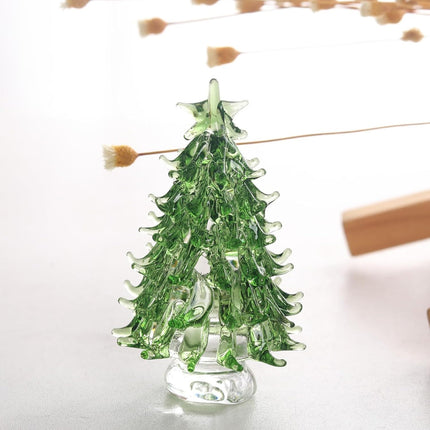 4PCS Crystal Christmas Tree Figurines Home Decor, Glass Christmas Tree Figurine, Christmas Tree Statues Decor for Bedroom, Collector's Item for Christmas Tree Lovers