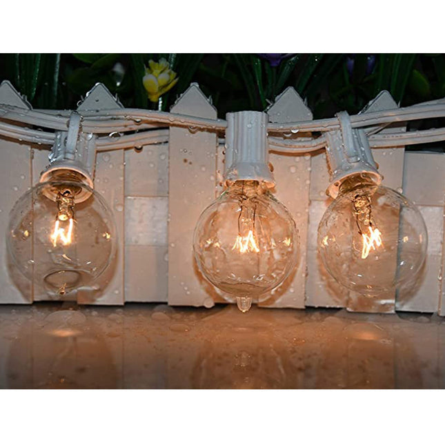 G40 Replacement Light Bulbs, 120V 5W Clear Globe Bulb, E12 C7 Candelabra Base, 1.5 Inch Glass Incandescent Bulbs for Indoor Outdoor Patio String Lights, Warm White -25 Pack