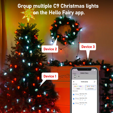 134 Ft 150 LEDs Smart C9 Christmas Lights Outdoor App Programmable C9 Led Christmas Lights with 58 Modes RGB Dimmable Extendable Waterproof Strawberry String Lights for Roofline Patio House Xmas Decor