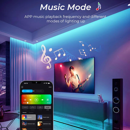 INDARUN RGB COB Led Strip Light 32.8ft 5760 LEDs 10mm Width, Smart 24V Led Strip for TV Led Backlight, Alexa/Google Assistant Compatible, Flexible Tape Light for Christmas, Party, Bedroom Decor