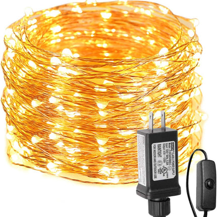 Lighting EVER Plug in Fairy Lights with Switch 66 ft 200 LED String Lights, Warm White Copper Wire Lights Waterproof Indoor Outdoor Decorative Fairy Lights for Bedroom, Patio, Garden, Balcony, Dorm