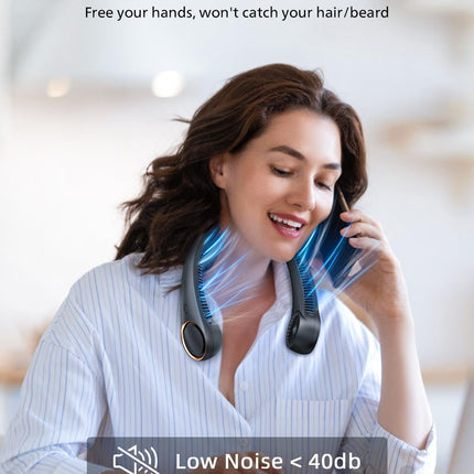 Neck Fan, Neck Fans For Men 4000Mah Personal Bladeless Fan Portable Rechargeable, 3 Speeds, 360° Surrounding Airflow, Faster Cool