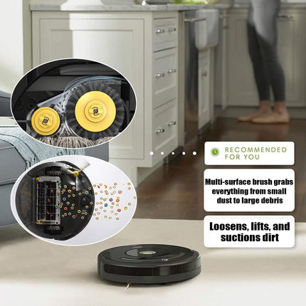 Parts For Irobot Roomba 600 500 Series 694 695 677 671 690 680 660 650 620 614 595 585 564 Vacuum Robotic,2 Bristle Brush, 2 Beater Brush, 8 Spinning Side Brush, 8 Aerovac Filters