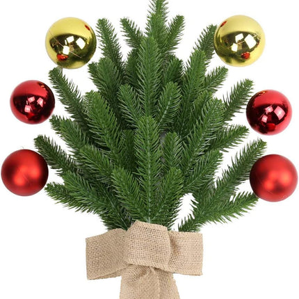 KLEWEE 60 Pcs Artificial Pine Branches, Christmas Tree Filler Branches, Realistic Faux Christmas Greenery Green Plants Pine Picks and Stems for Christmas Decorating Crafts Vase DIY Wreath Garland