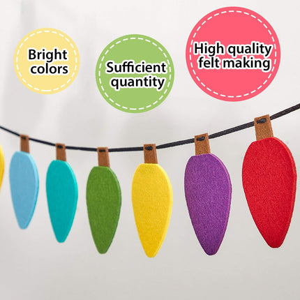 Boao 2 Christmas Felt Garland Felt Banners Hanging on The Ceiling and Wall Decorations of The Christmas Tree, with 9.8 feet and 6 Colors